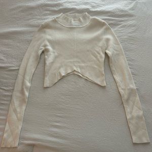 Princess Polly White Cropped Cutout Turtleneck Sweater